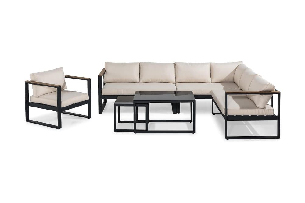 ASPVIK Loungegrupp Svart/Teak