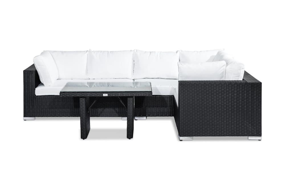 BAHAMAS Loungegrupp 5-sits Bord Svart