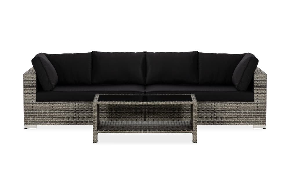 BAHAMAS Loungegrupp Small + Bord Hylla Grå