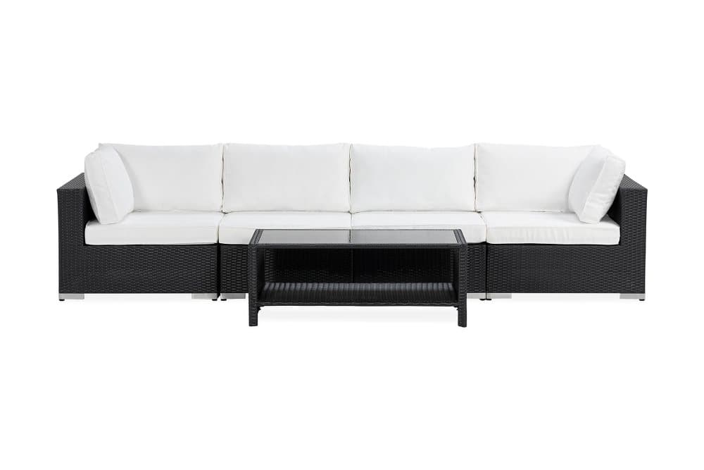 BAHAMAS Loungegrupp Small + Bord Hylla Svart