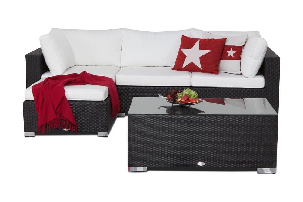 BAHAMAS Loungegrupp Small + Bord + Divan Svart