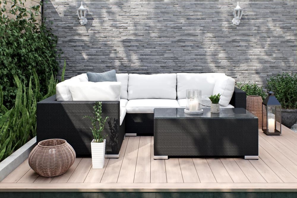 BAHAMAS Loungegrupp Small + Bord Svart