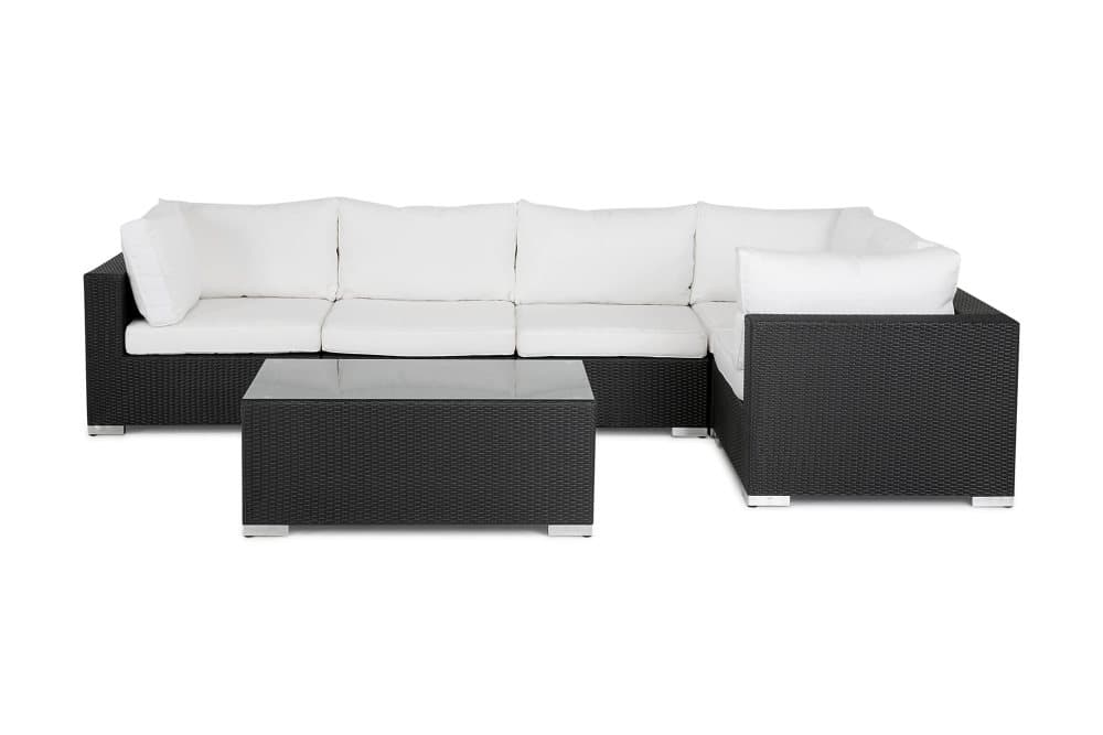 BAHAMAS Loungegrupp Medium + Bord Svart