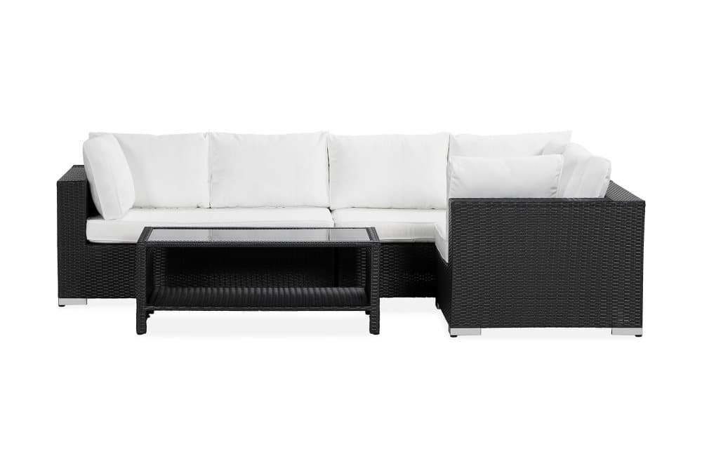 BAHAMAS Loungegrupp Medium + Bord Hylla Svart
