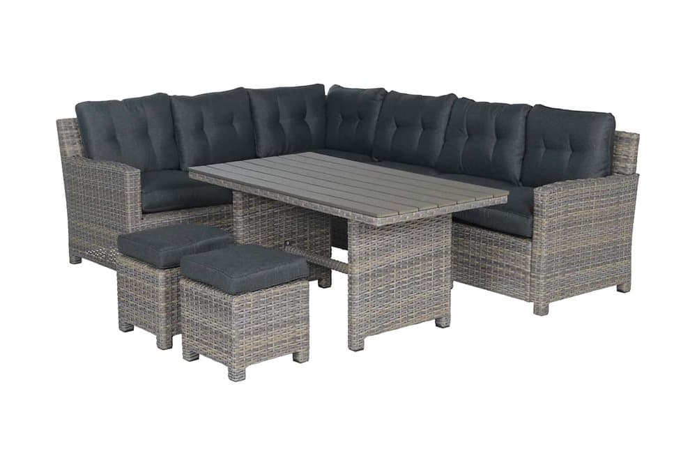 SEAGULL Loungegrupp Vänster 5 Delar Brun/Svart