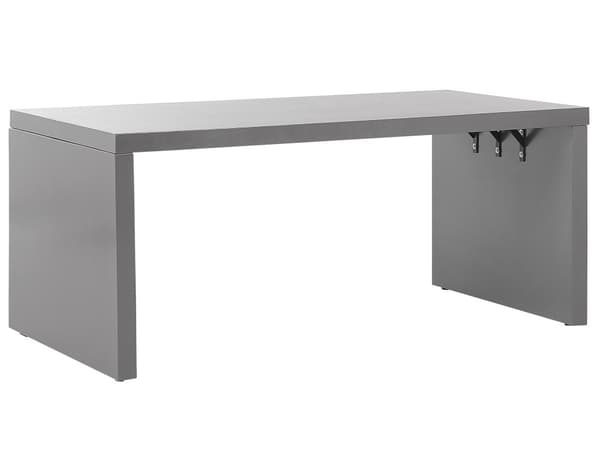 Trädgårdsmöbelset Bord och 2 Bänkar i Grå Färg Betong Effekt Modern Industriell Stil