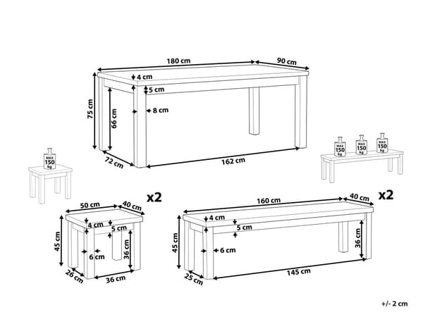 Trädgårdsmöbelset Grå Betong Imitation Ljust Akaciaträ 8-sits Bord 2 Stolar och 2 Bänkar Modern Industriell Design