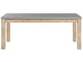 Miniatyrbild 6 av 11: Trädgårdsmöbelset Grå Betong Imitation Ljust Akaciaträ 6-sits Bord och 6 Stolar Modern Industriell Design