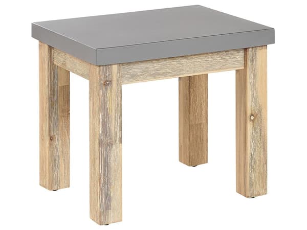 Trädgårdsmöbelset Grå Betong Imitation Ljust Akaciaträ 6-sits Bord och 6 Stolar Modern Industriell Design