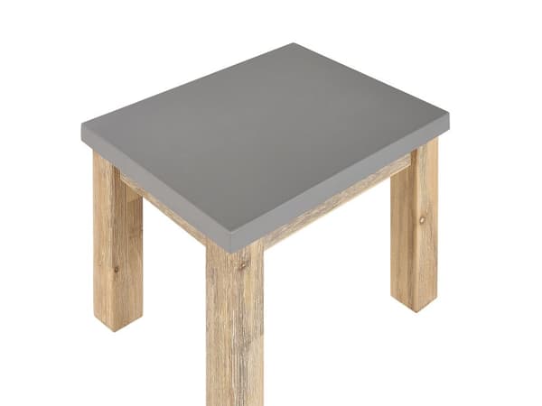 Trädgårdsmöbelset Grå Betong Imitation Ljust Akaciaträ 6-sits Bord och 6 Stolar Modern Industriell Design