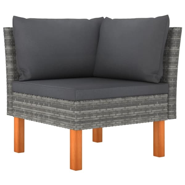 vidaXL 4-personers havesofa med hynder polyrattan grå