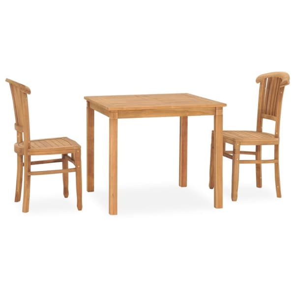 vidaXL Utendørs spisestue 3 deler heltre teak