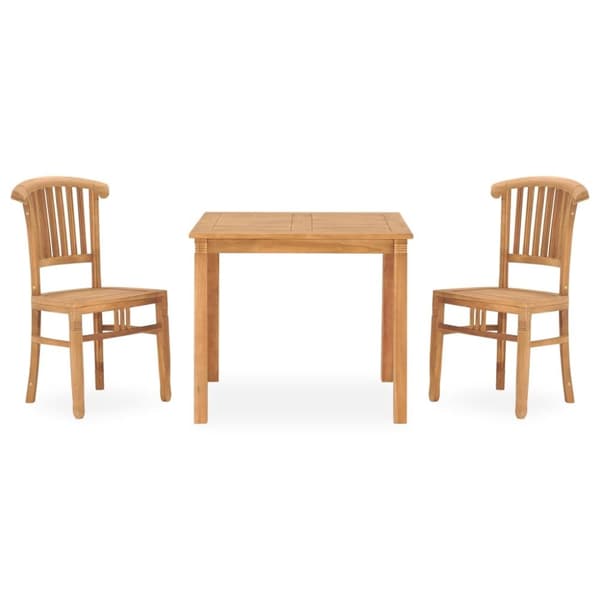 vidaXL Utendørs spisestue 3 deler heltre teak