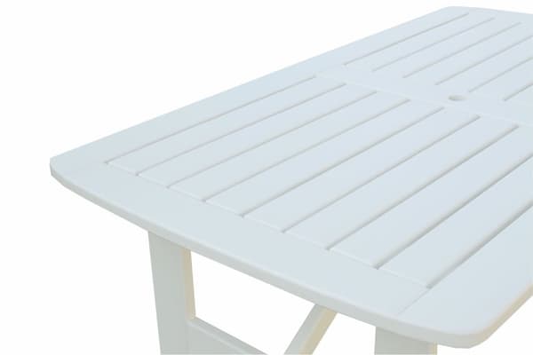 Wood Furniture Matset med 4 stolar och kuddar (vit + beige)