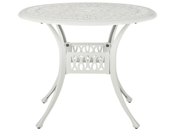 Trädgårdsmöbelset Bord 4 st Stolar Polyester Sits Vit Aluminium