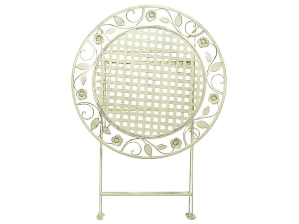 Trädgård Bistro Bord för 2 i Ljusgrön Järn Fällbart Runt 70 cm UV Rostfritt Stål Fransk Retro Stil