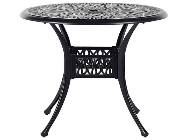 Utomhus Trädgårdsmatbord i Brun Färg av Aluminium Rund ø 90 cm i Vintage Stil
