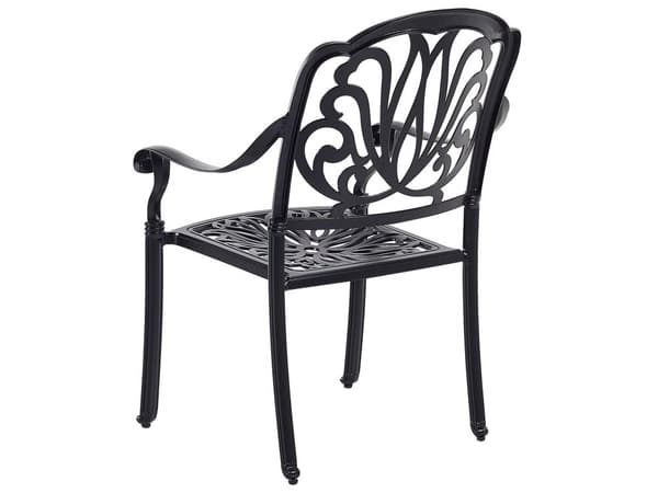 Trädgårdsmöbelset Bord 4 st Stolar Polyester Sits Svart Aluminium