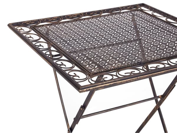 Trädgård Bistro Set 2 st Stolar i Svart Järn Fällbara UV Rostfritt Stål Fransk Retro Stil