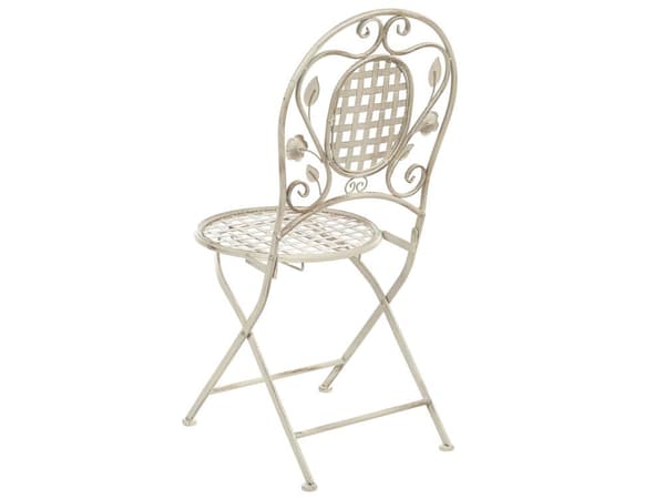 Have spisestue sæt råhvidt jern Sammenklappeligt 4 personers mønstret metal 4 stole bord udendørs UV rust modstand fransk retro stil