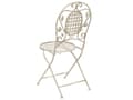 Miniatyrbild 6 av 10: Trädgårdsmöbelset Off-White 4-sits Bord 4 st Stolar Järn Fällbara UV Rostfritt Stål Fransk Retro Stil