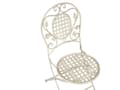 Miniatyrbild 7 av 10: Trädgårdsmöbelset Off-White 4-sits Bord 4 st Stolar Järn Fällbara UV Rostfritt Stål Fransk Retro Stil