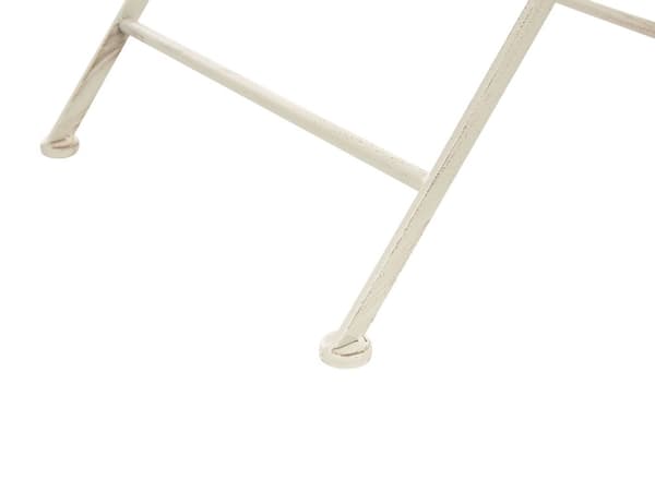 Trädgårdsmöbelset Off-White 4-sits Bord 4 st Stolar Järn Fällbara UV Rostfritt Stål Fransk Retro Stil