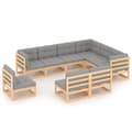 Miniatyrbilde 1 av 10: vidaXL Hagesofagruppe med puter 9 deler heltre furu