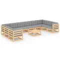 Miniatyrbilde 2 av 11: vidaXL Hagesofagruppe med puter 11 deler heltre furu