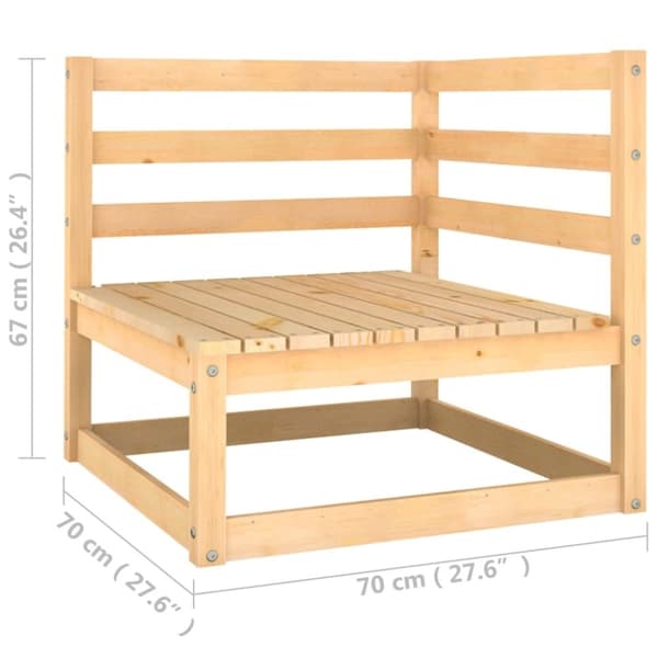 vidaXL Hagesofagruppe med puter 6 deler heltre furu