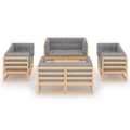 Miniatyrbilde 2 av 10: vidaXL Hagesofagruppe med puter 9 deler heltre furu
