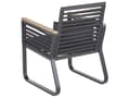 Miniatyrbillede 7 af 11: Havemøbelsæt Sort Stål Glas 150x90 cm 4 Personers Flettet Havestole Moderne Bord Udendørs Terrasse Industrielt Havemøbel Vedligeholdelsesfrit