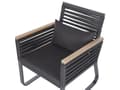 Miniatyrbillede 8 af 11: Havemøbelsæt Sort Stål Glas 150x90 cm 4 Personers Flettet Havestole Moderne Bord Udendørs Terrasse Industrielt Havemøbel Vedligeholdelsesfrit