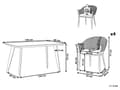 Miniatyrbillede 3 af 11: Have Spisestue Sæt 4 Personers Grå Metal Aluminium Mat Finish Udendørs Bord 4 stole Hynder Moderne Stil