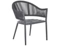 Miniatyrbillede 6 af 11: Have Spisestue Sæt 4 Personers Grå Metal Aluminium Mat Finish Udendørs Bord 4 stole Hynder Moderne Stil