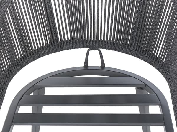 Have Spisestue Sæt 4 Personers Grå Metal Aluminium Mat Finish Udendørs Bord 4 stole Hynder Moderne Stil