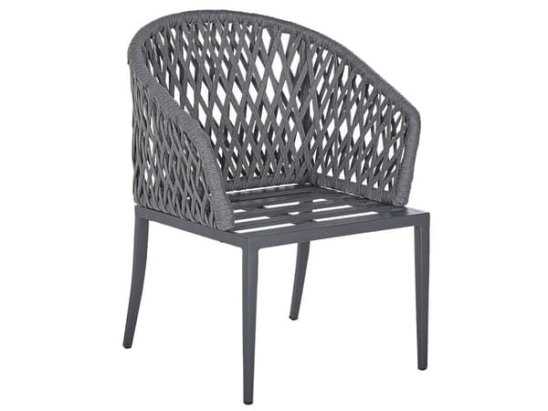 Trädgårdsmöbelset 4-sits Grå Aluminium Matt Yta Bord 4 st Stolar Kuddar Modern