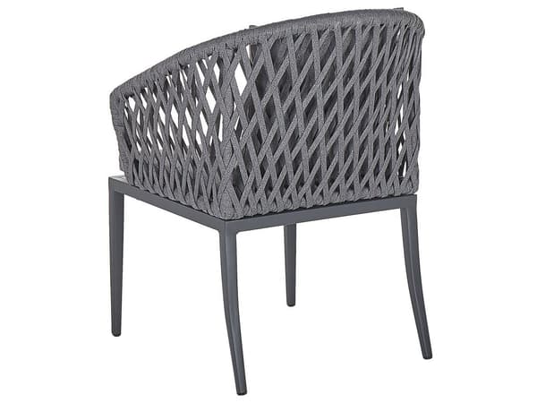 Trädgårdsmöbelset 4-sits Grå Aluminium Matt Yta Bord 4 st Stolar Kuddar Modern