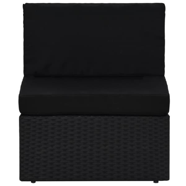 vidaXL Loungegrupp med dynor 6 delar konstrotting svart