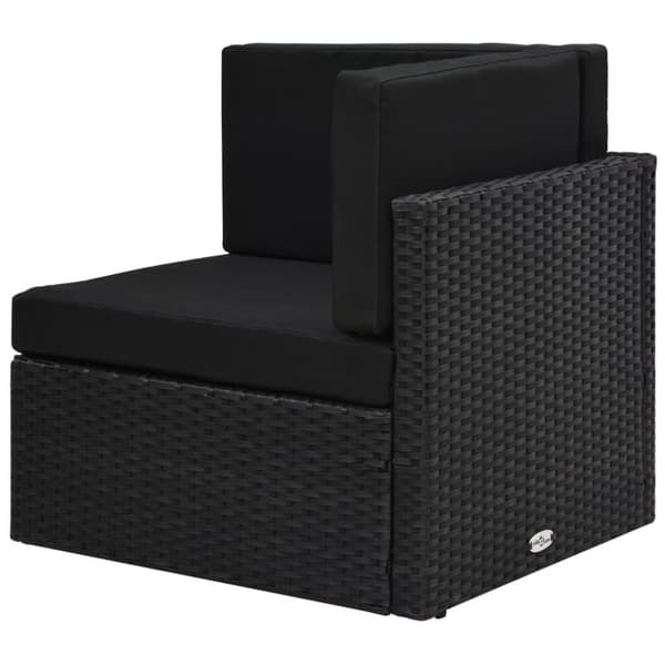 vidaXL Loungegrupp med dynor 6 delar konstrotting svart