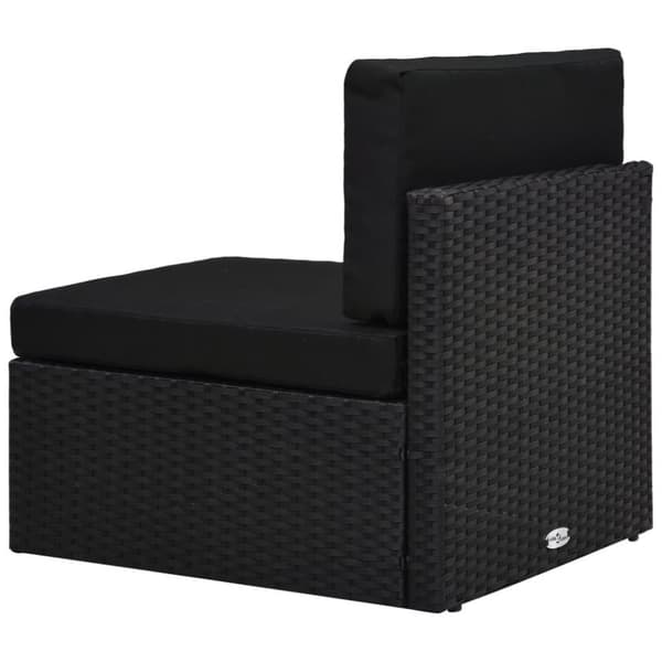 vidaXL Hagesofagruppe med puter 6 deler polyrotting svart