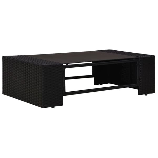 vidaXL Hagesofagruppe med puter 6 deler polyrotting svart