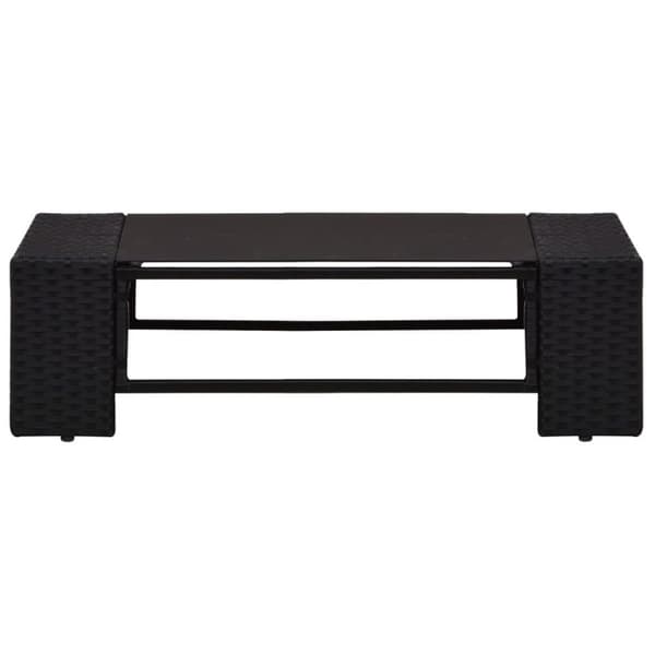 vidaXL Hagesofagruppe med puter 6 deler polyrotting svart