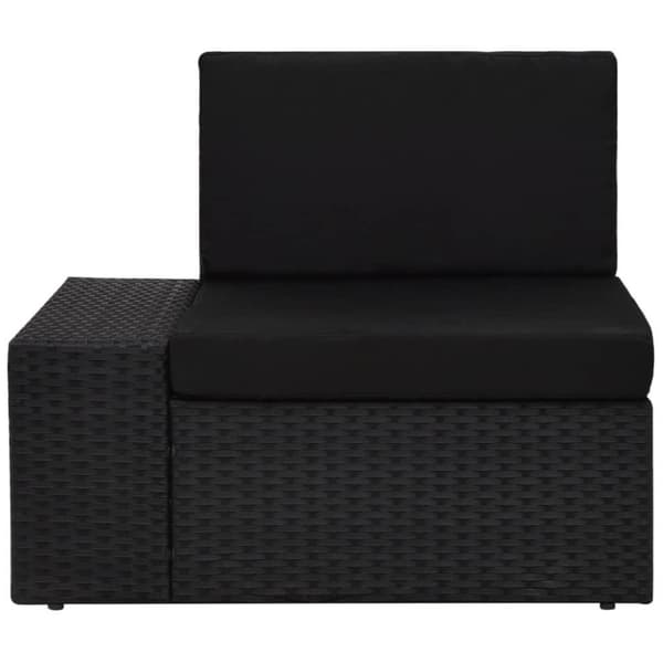 vidaXL Hagesofagruppe med puter 6 deler polyrotting svart