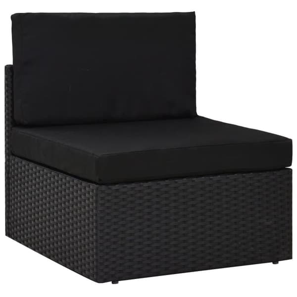 vidaXL Hagesofagruppe med puter 6 deler polyrotting svart