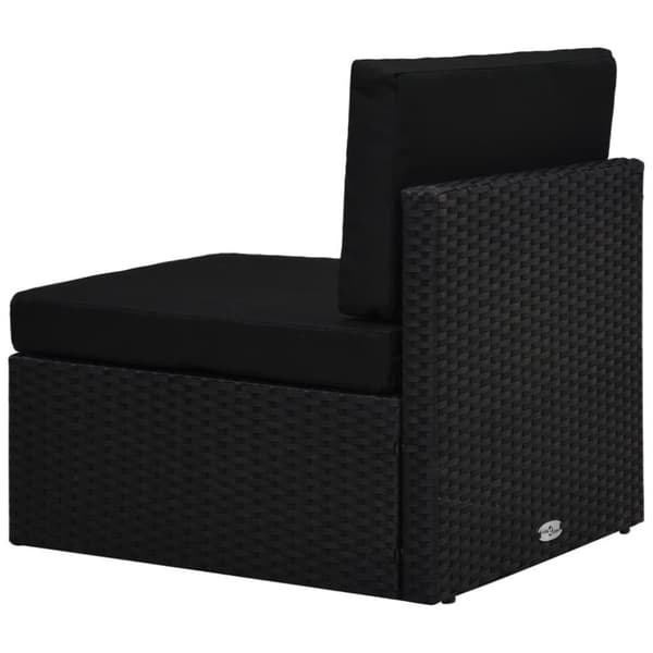 vidaXL loungesæt til haven 4 dele med hynder polyrattan sort