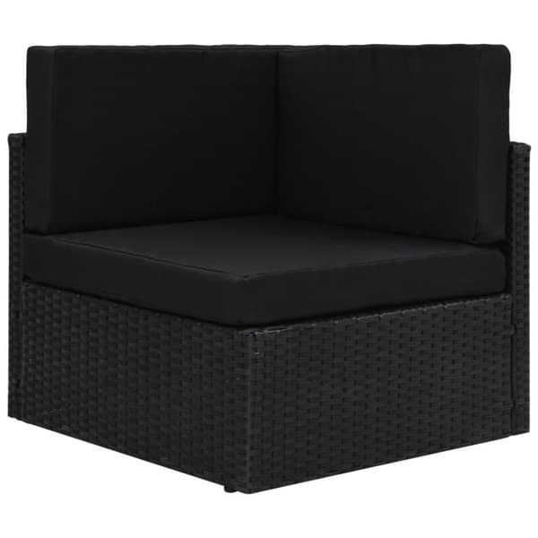 vidaXL loungesæt til haven 4 dele med hynder polyrattan sort