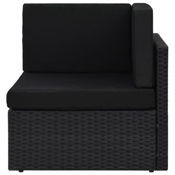 vidaXL loungesæt til haven 4 dele med hynder polyrattan sort