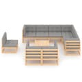 Miniatyrbilde 2 av 11: vidaXL Hagesofagruppe med puter 10 deler heltre furu