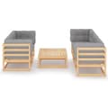 Miniatyrbilde 2 av 10: vidaXL Hagesofagruppe med puter 6 deler heltre furu